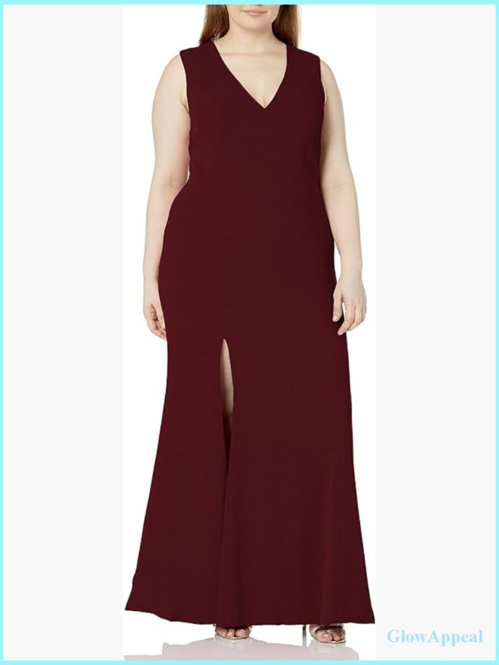 Spaghetti Strap Plunging Long Dress Plus Size Sequin V-Neck